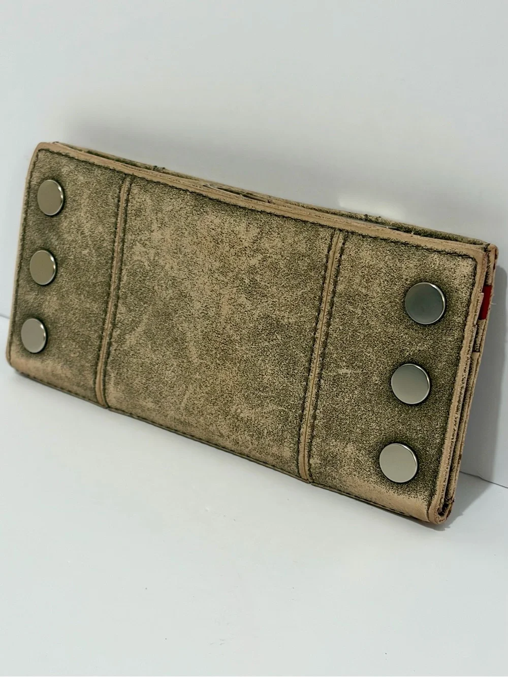 Hammitt 110 North Wallet In Grey/Tan Pewter With Brushed Silver Hardware